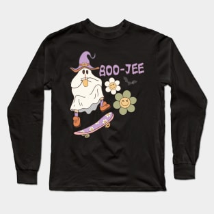 Spooky Season Cute Ghost Halloween Costume Boujee Boo Jee Long Sleeve T-Shirt